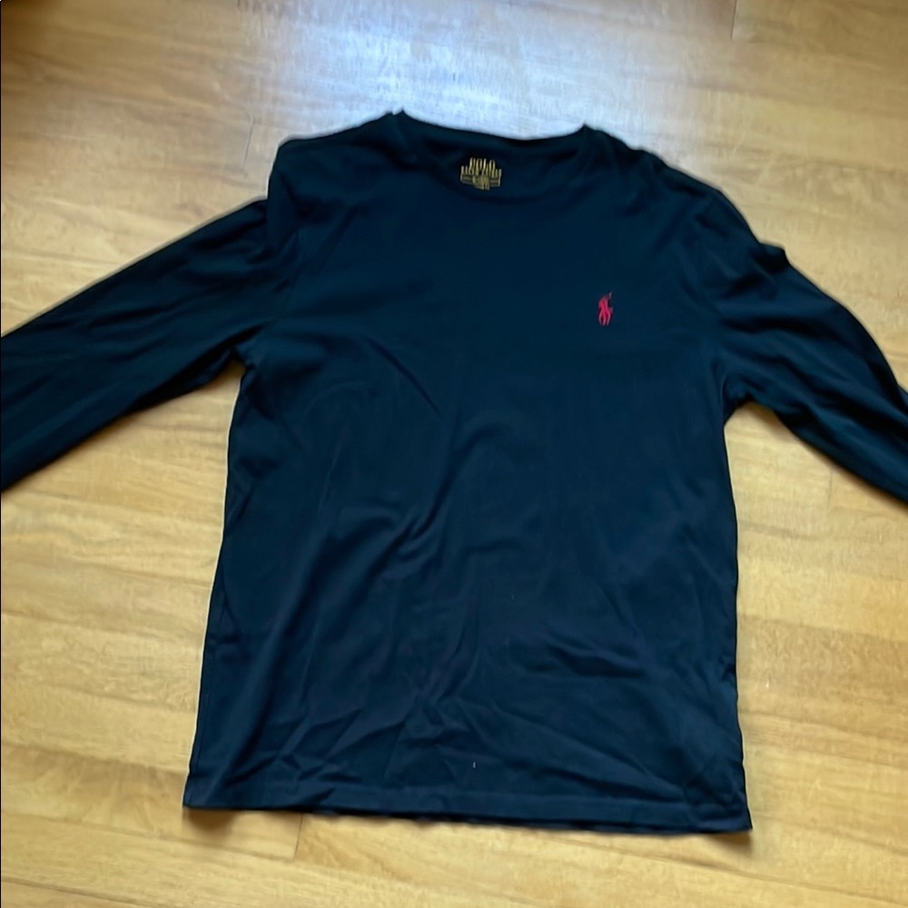 Polo Ralph Lauren dark navy  Long Sleeve Shirt with Red Logo